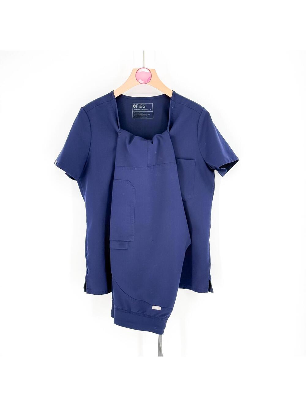 FIGS Scrubs Navy Blue Set Top Pants Medical Uniform Technical Col Women's Small